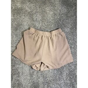 Dazy Tan Beige Textured Elastic Waist Lounge Shorts Womens Size Medium